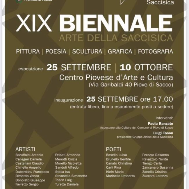 XIX Biennale d&#8217;arte della Saccisica &#8211; Edizione 2021