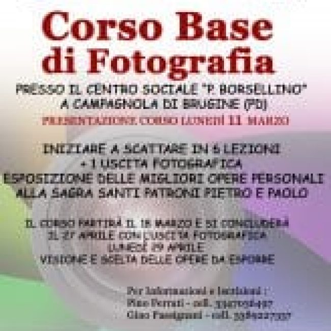 CORSO BASE DI FOTOGRAFIA &#8211; SERATA DI PRESENTAZIONE
