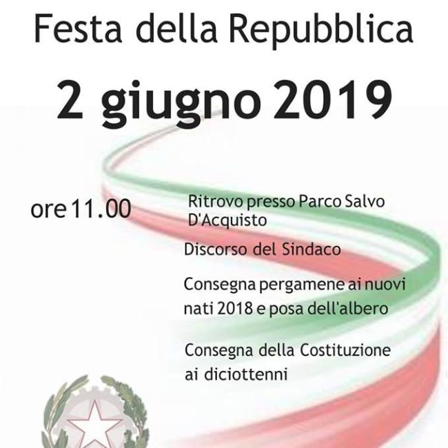 2 GIUGNO 2019 &#8211; FESTA DELLA REPUBBLICA A BOVOLENTA