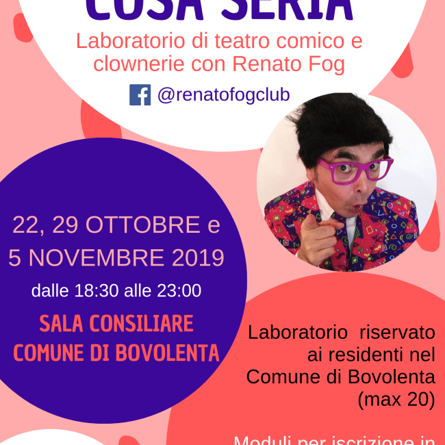 RIDERE E&#8217; UNA COSA SERIA, LABORATORIO DI TEATRO COMICO E CLOWNERIE