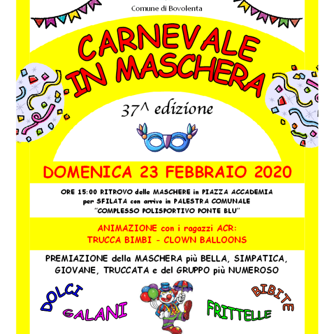 CARNEVALE A BOVOLENTA 2020