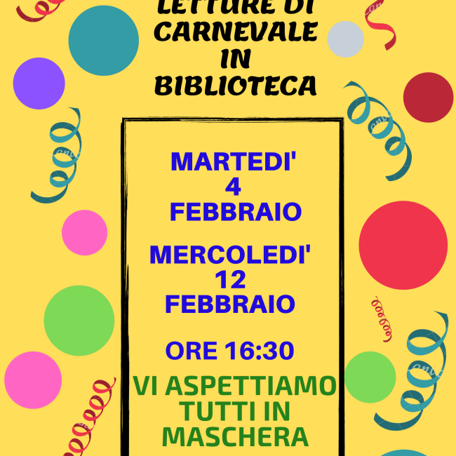 LETTURE DI CARNEVALE IN BIBLIOTECA