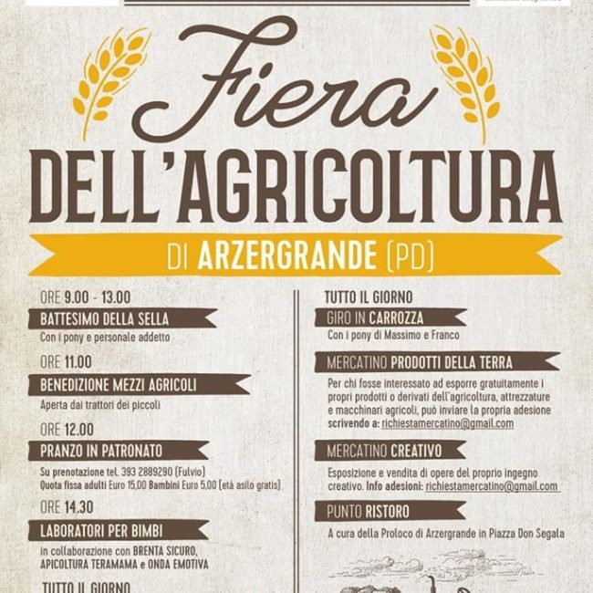 4^ Fiera dell&#8217;agricoltura di Arzergrande &#8211; edizione 2019