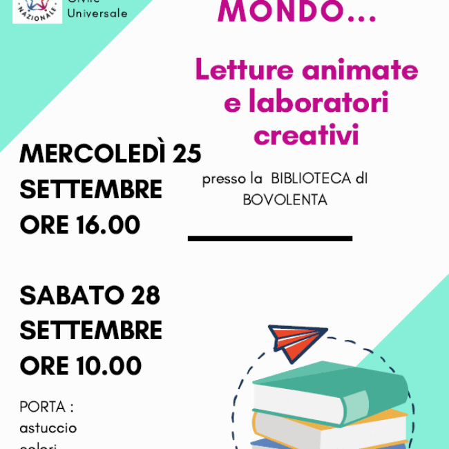 LETTURE ANIMATE E LABORATORIO CREATIVO SETTEMBRE 2019