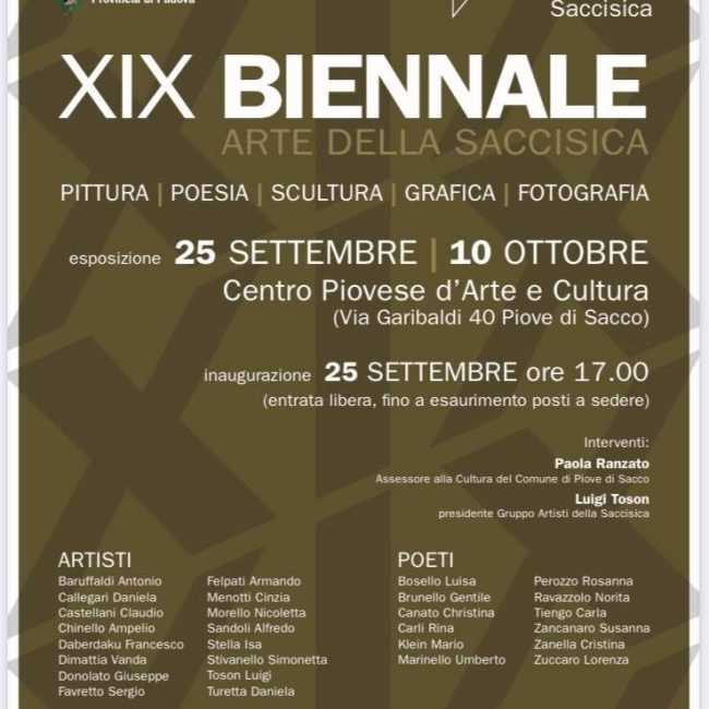 XIX Biennale d’arte della Saccisica – Edizione 2021