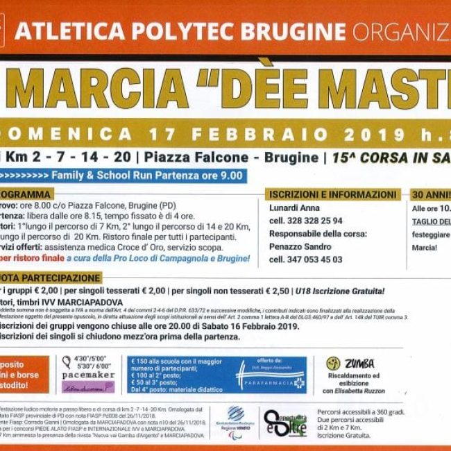 30° "MARCIA DEE MASTEE" – Edizione 2019