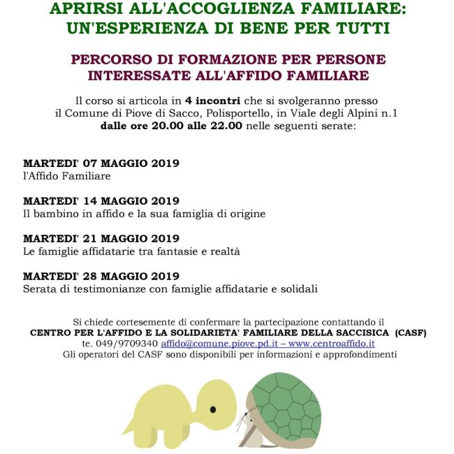 “Aprirsi all’accoglienza familiare : un’esperienza di bene per tutti”