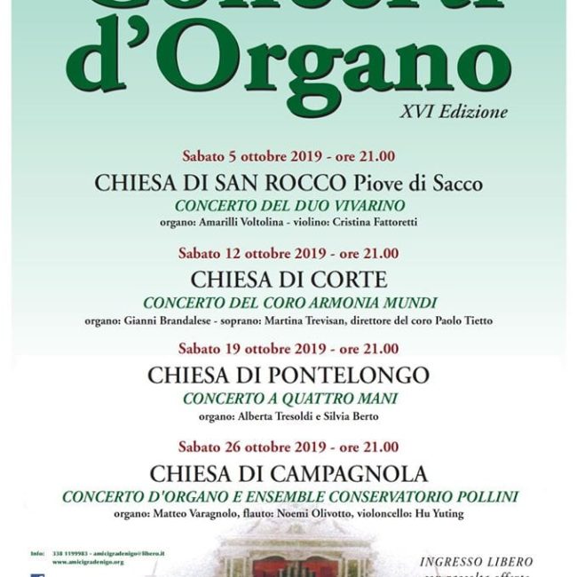 Concerti d’organo XVI Edizione 2019