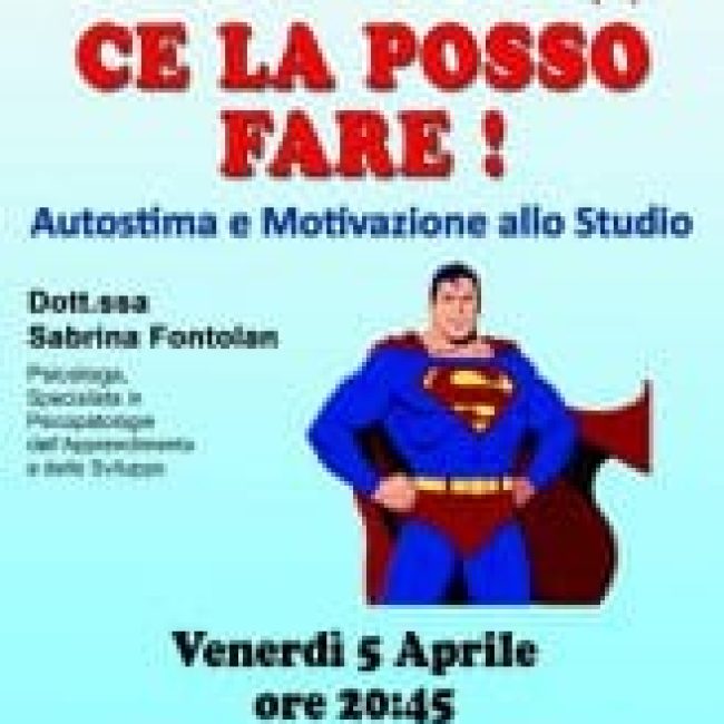 Ce la posso fare! – Serata formativa – 5 aprile ore 20.45