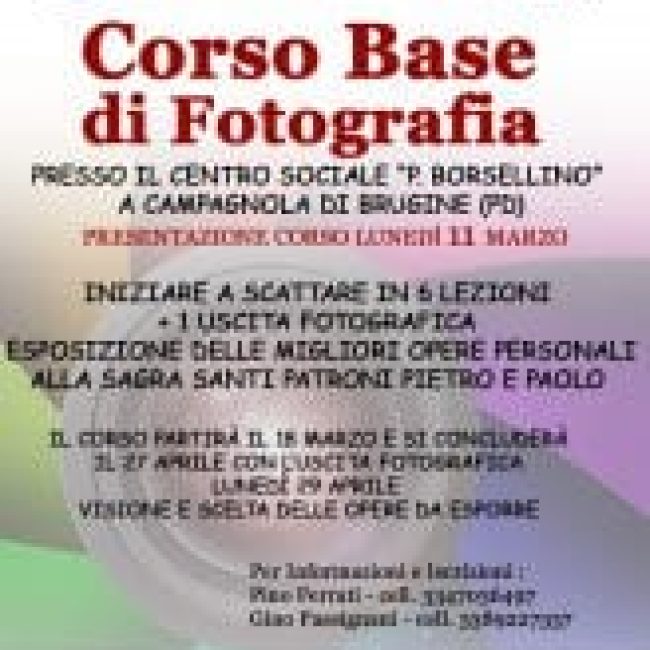 CORSO BASE DI FOTOGRAFIA – SERATA DI PRESENTAZIONE